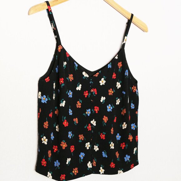 Madewell Button-Down Cami in Pressed Flowers 2 Manet True Black Vintage Inspired - Picture 14 of 15
